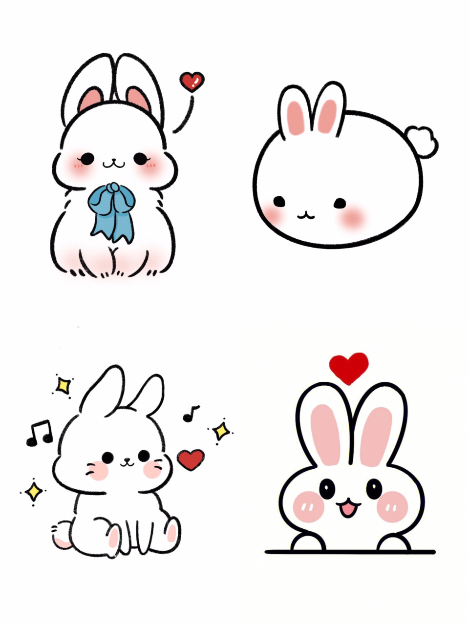 小白兔 卡通画法图片