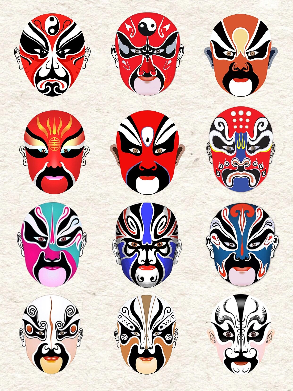 中国风91戏曲脸谱|国粹国潮免抠素材