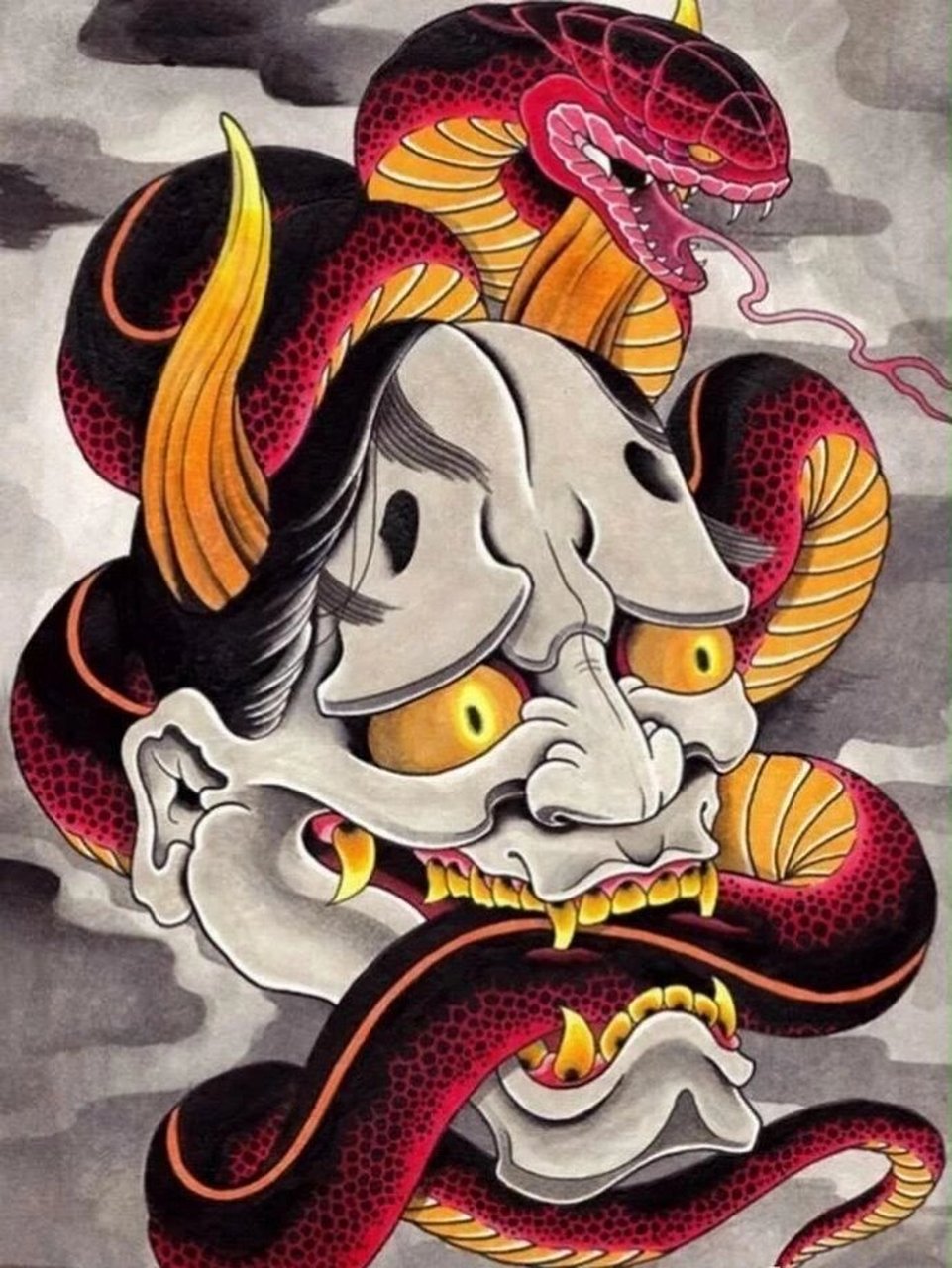 纹身里的"般若"是一个女鬼的面部图案,代表了女性的"嫉妒"和怨恨.