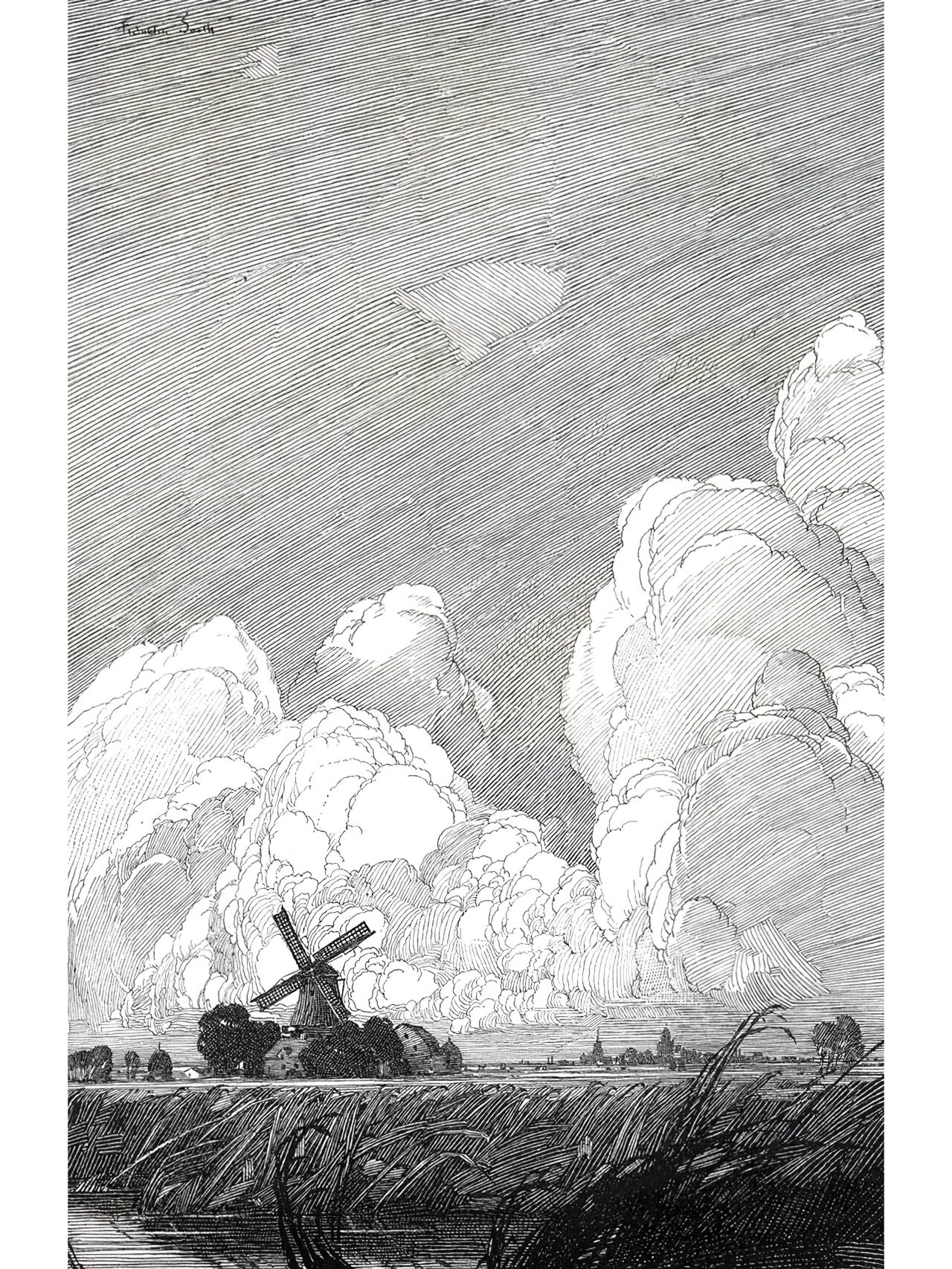 者临摹的富兰克林·布斯线条钢笔画 富兰克林·布斯(franklin booth