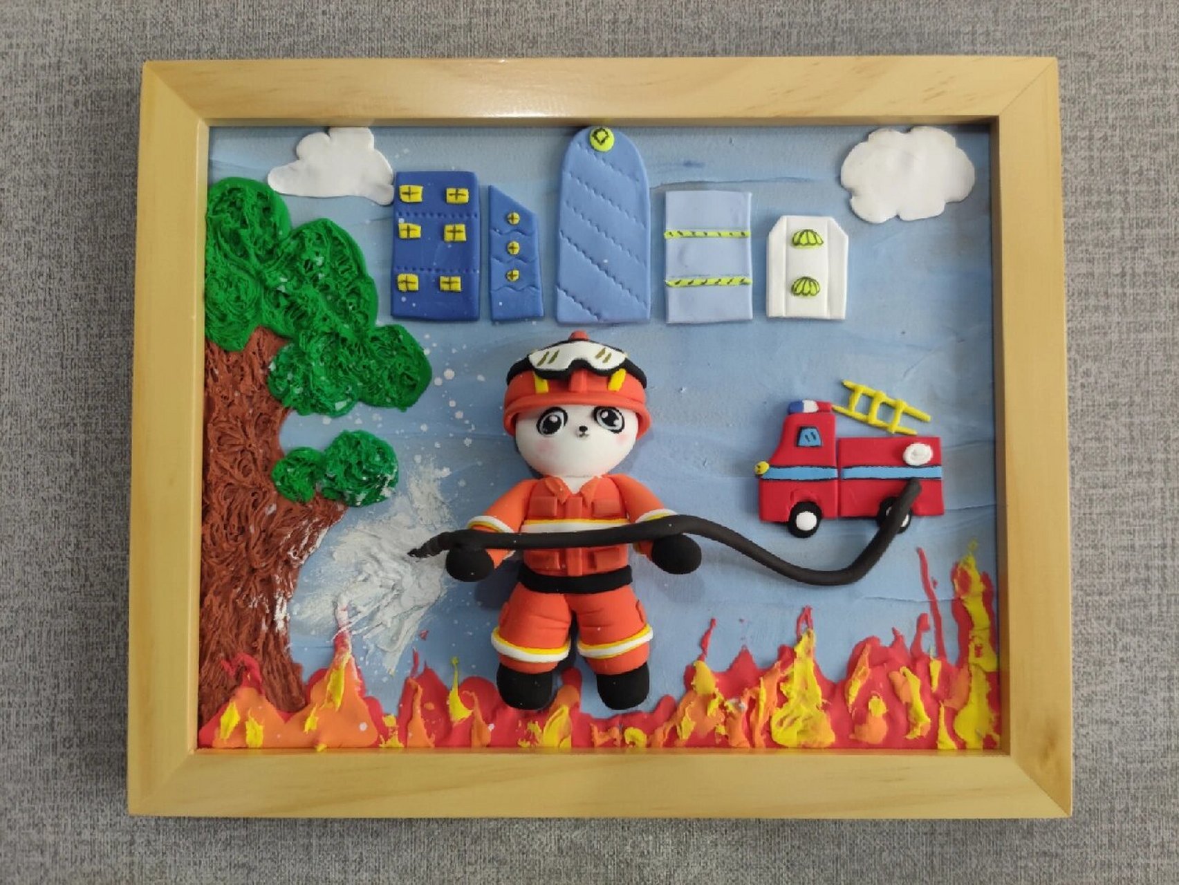 致敬消防英雄‖超轻粘土制作‖diy黏土🐼 最美逆行者