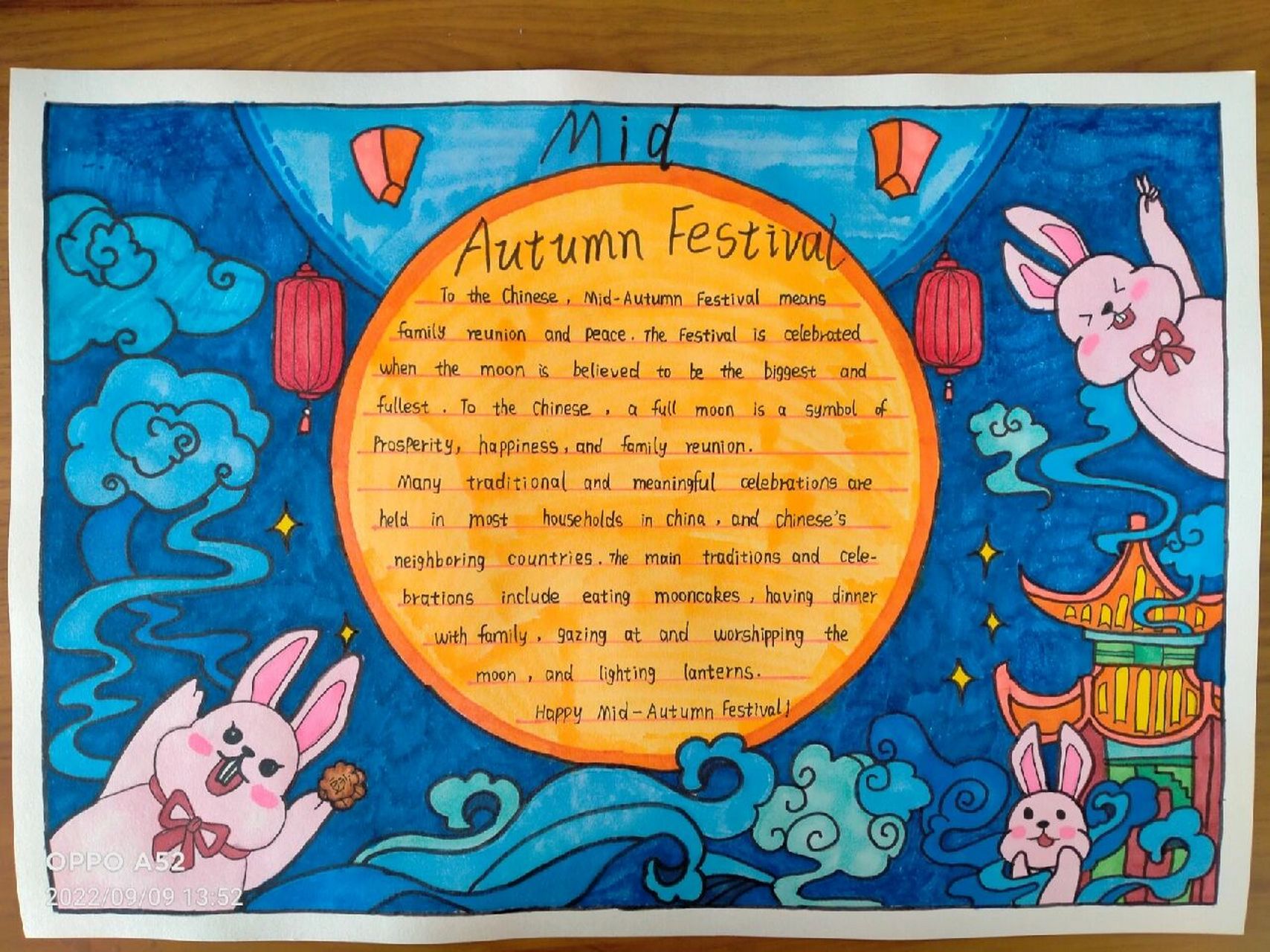 英文版中秋节手抄报(图片一) 英文版中秋节手抄报(图片一)