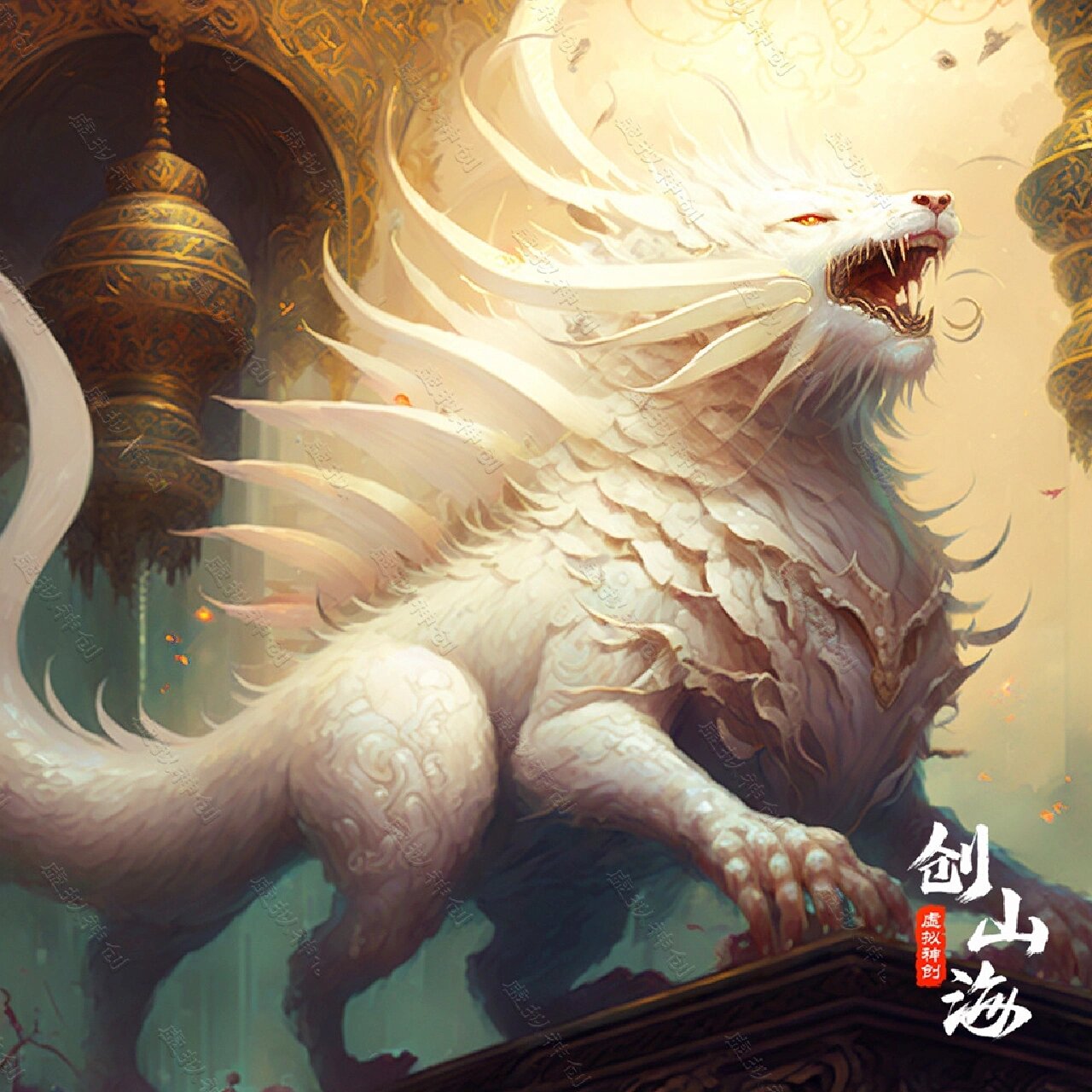 山海经百兽谱,白色神兽系列,13图