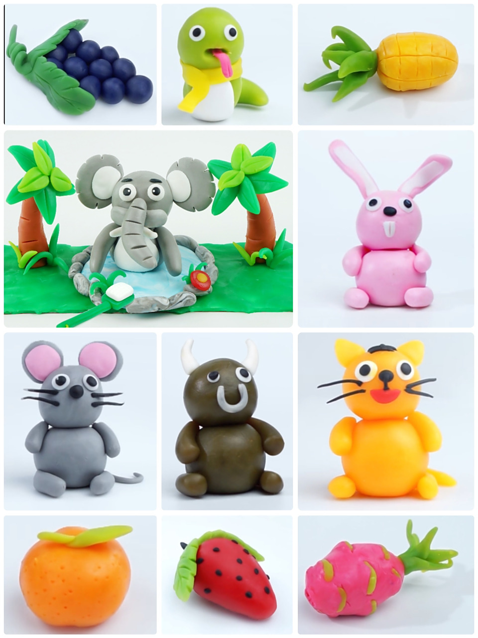 如何用橡皮泥做出简单可爱的动物与水果 今天给大家分享的是用tot