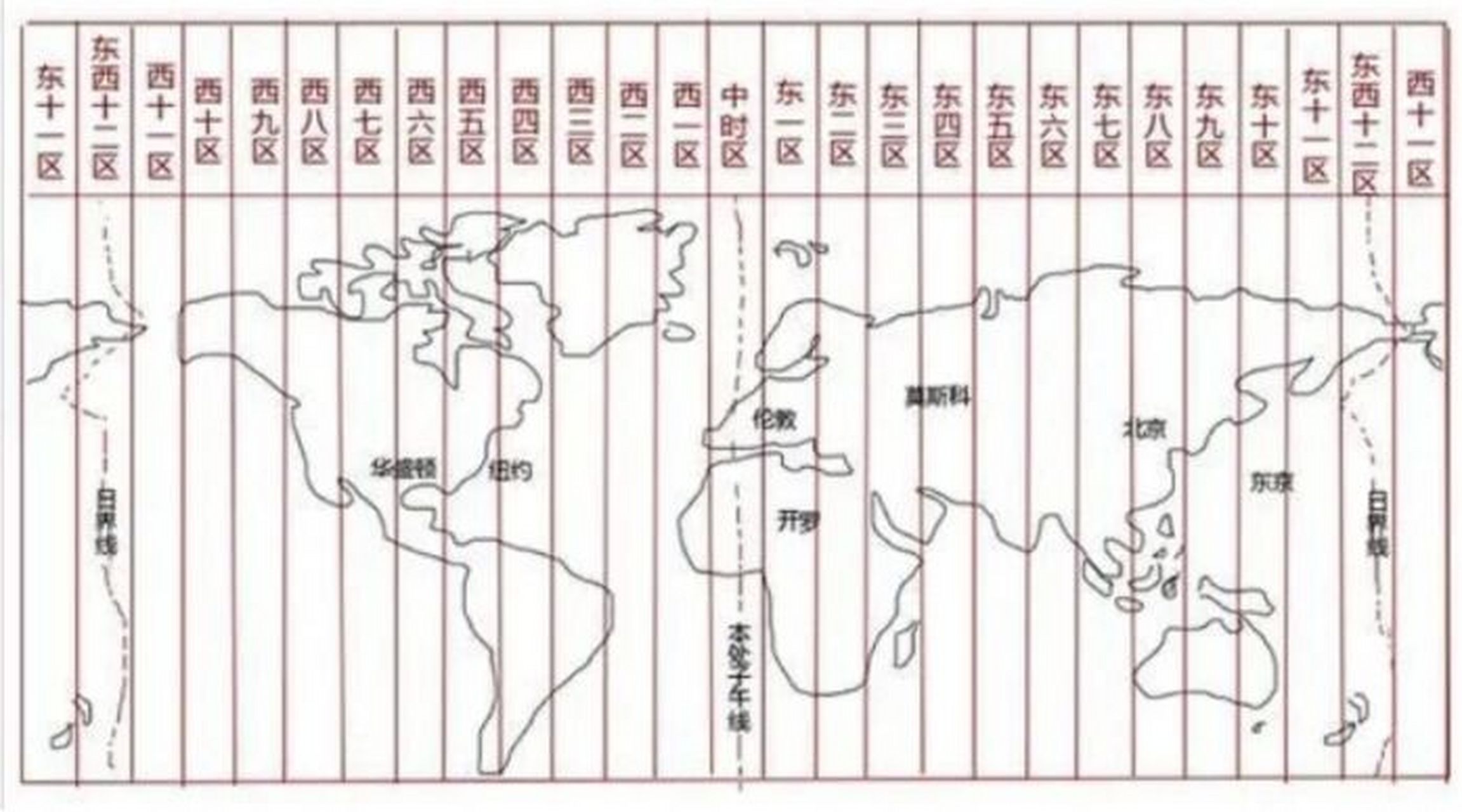 全球时区图及日界线图片