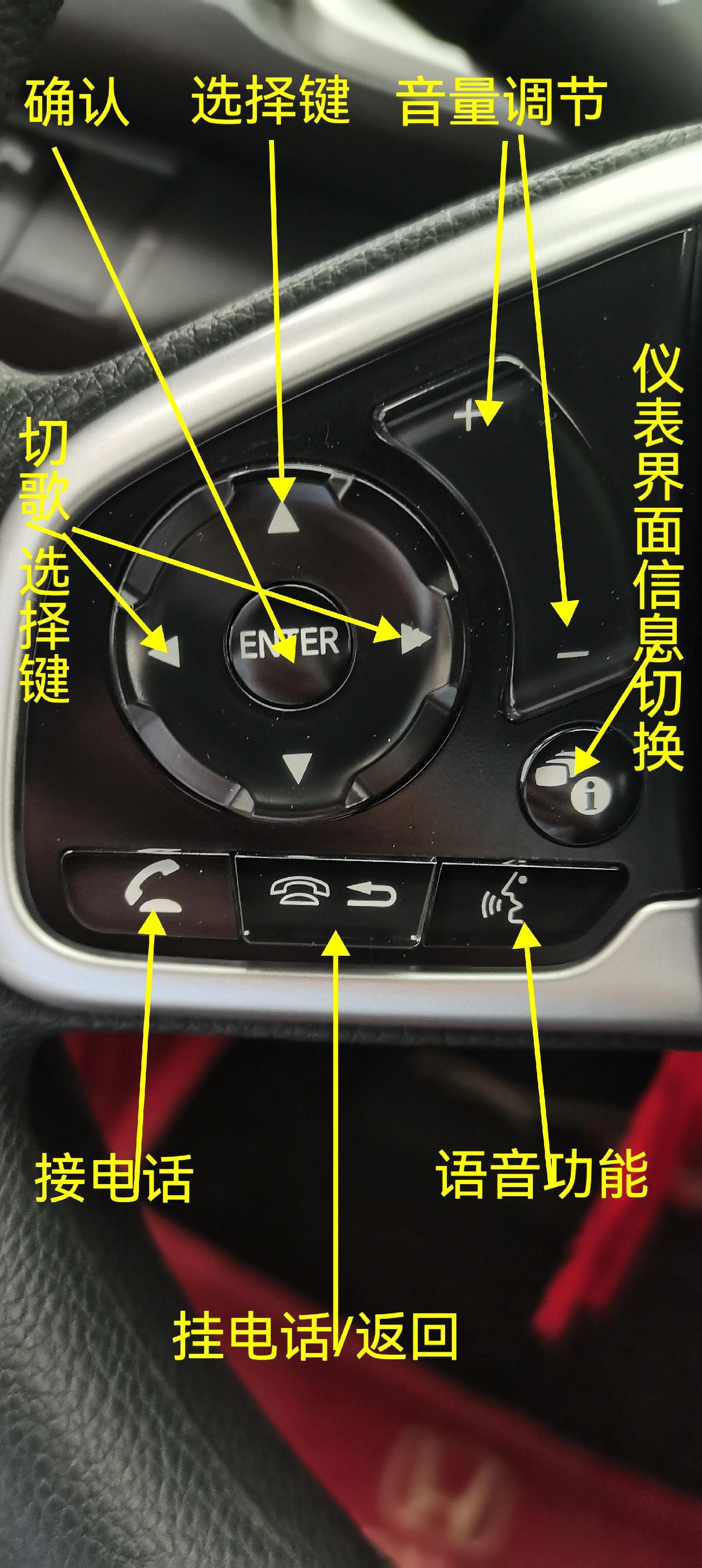 本田十代思域按键说明图,赶紧收藏起来吧!