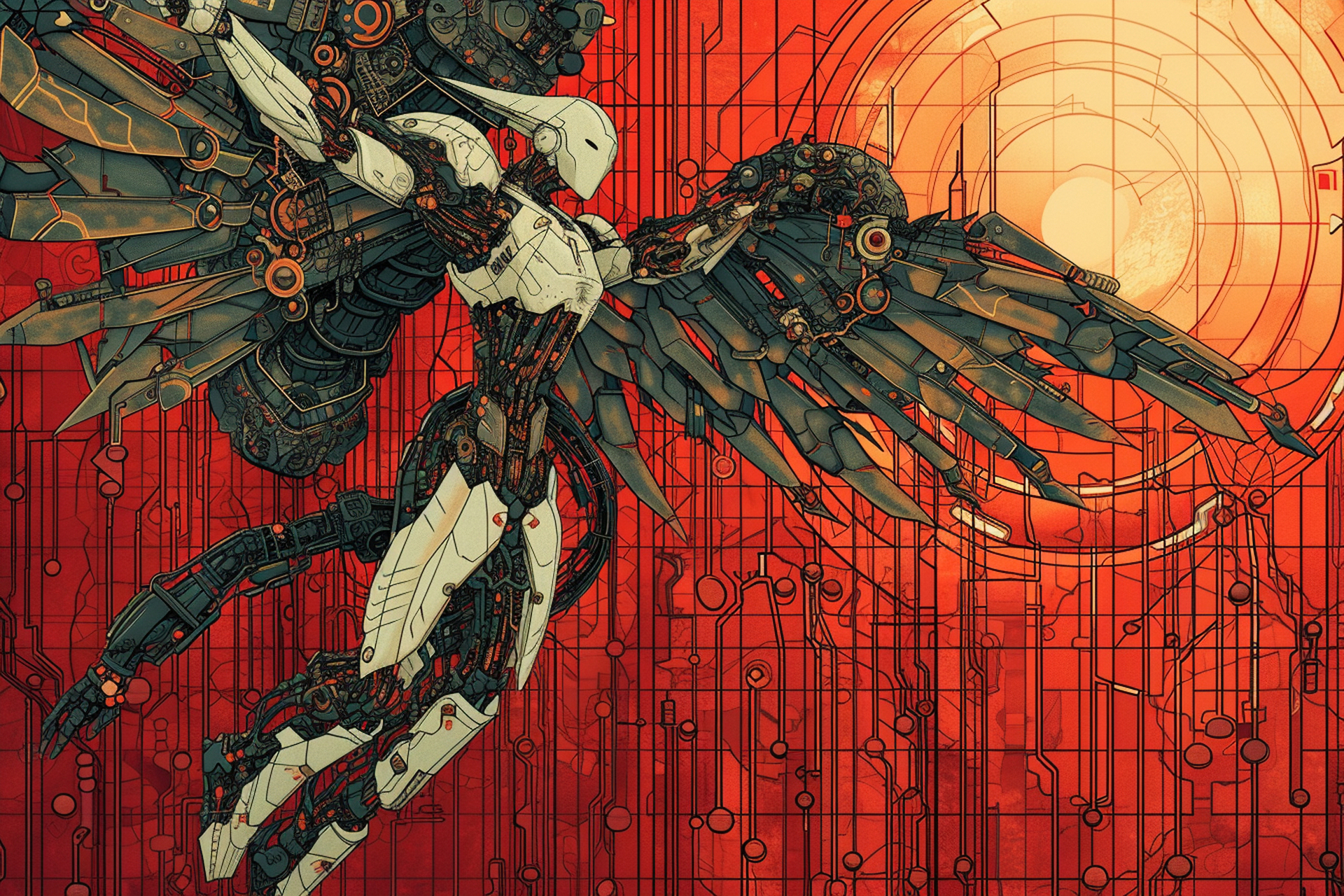 摸了一组玻璃彩绘风格的prompt,用midjourney生产了机械天使,森林女王