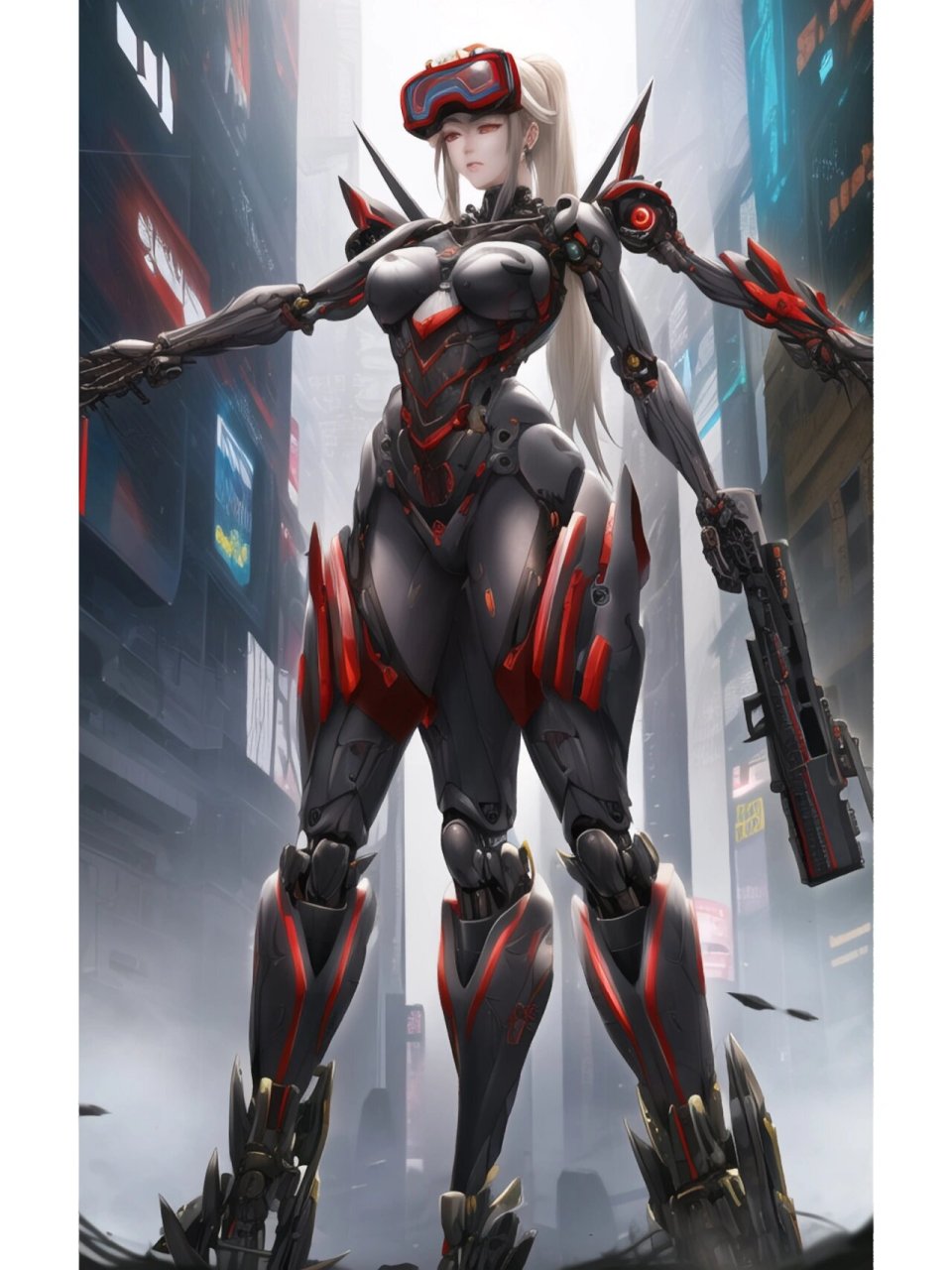 颜值担当no.20|美少女之机甲战士ai插画
