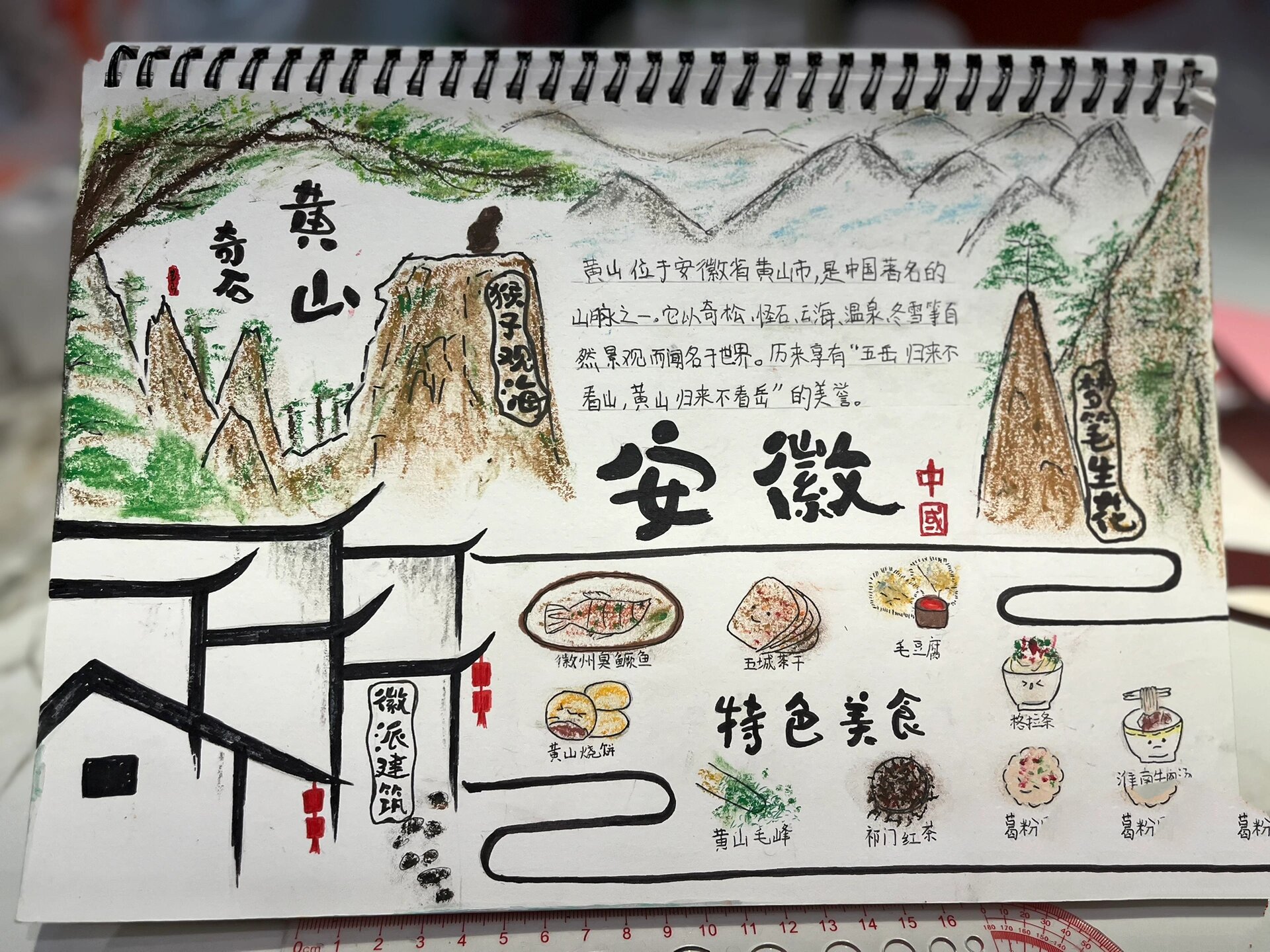 手抄报 祖国大好山河之安徽  黄山奇石