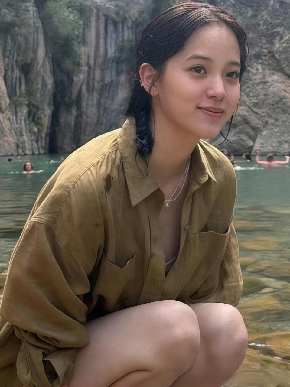 简直震惊我,这皮肤一点瑕疵都没有欧阳娜娜泳装照