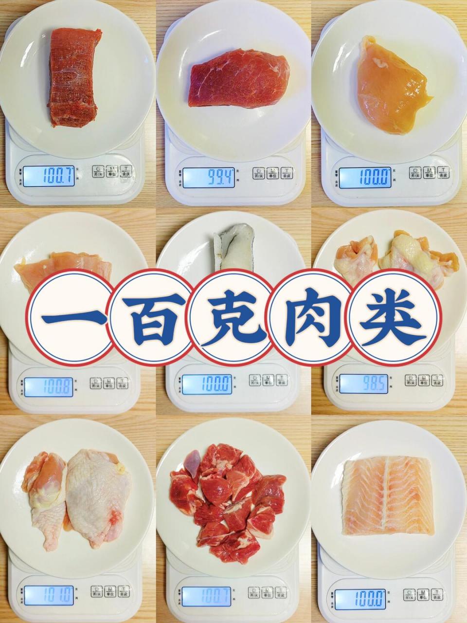 100克的肉示意图图片