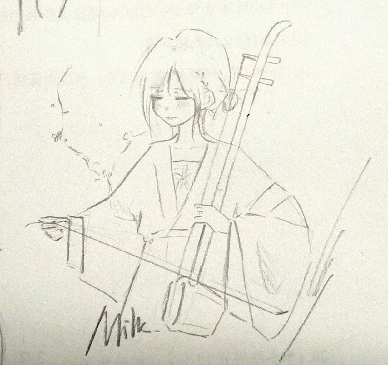 二胡 "她拉着二胡,乐音萦绕在耳旁"