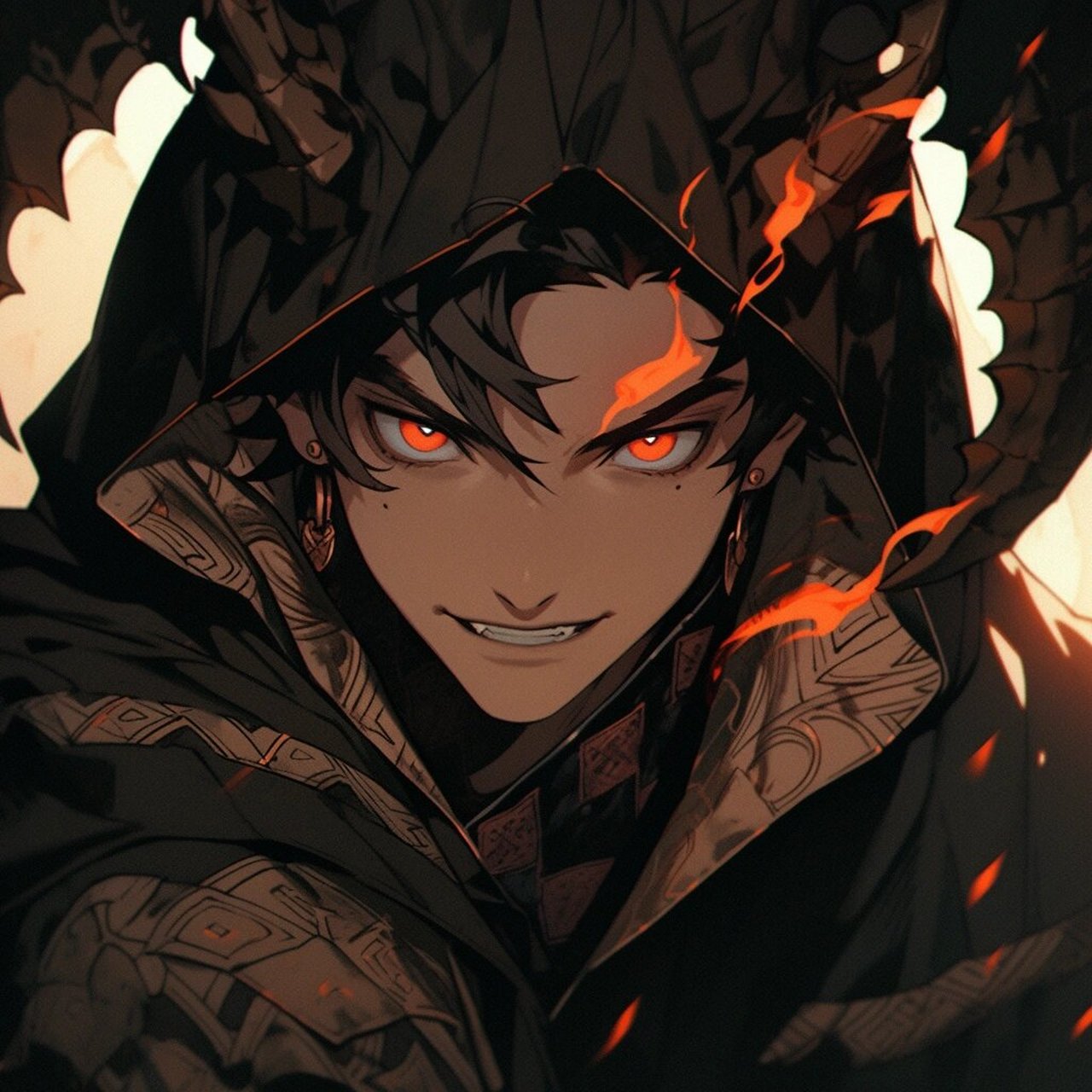 动漫头像|龙族末裔 龙角和恶魔微笑真的很配.