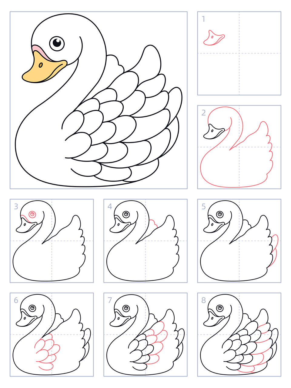 简笔画28期|天鹅06
