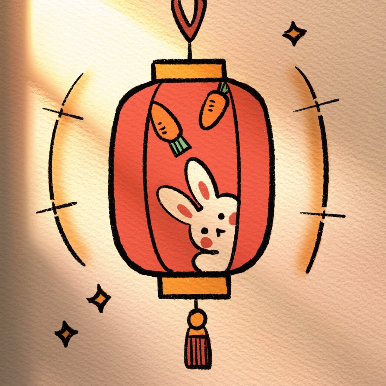 简笔画——小兔灯笼 正月十五闹花灯! 小伙伴们,花灯走起!