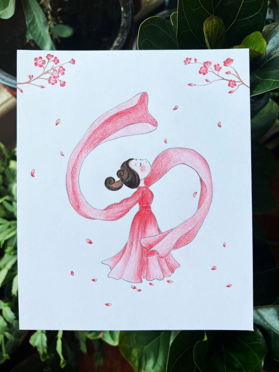 惊鸿舞(彩铅画.