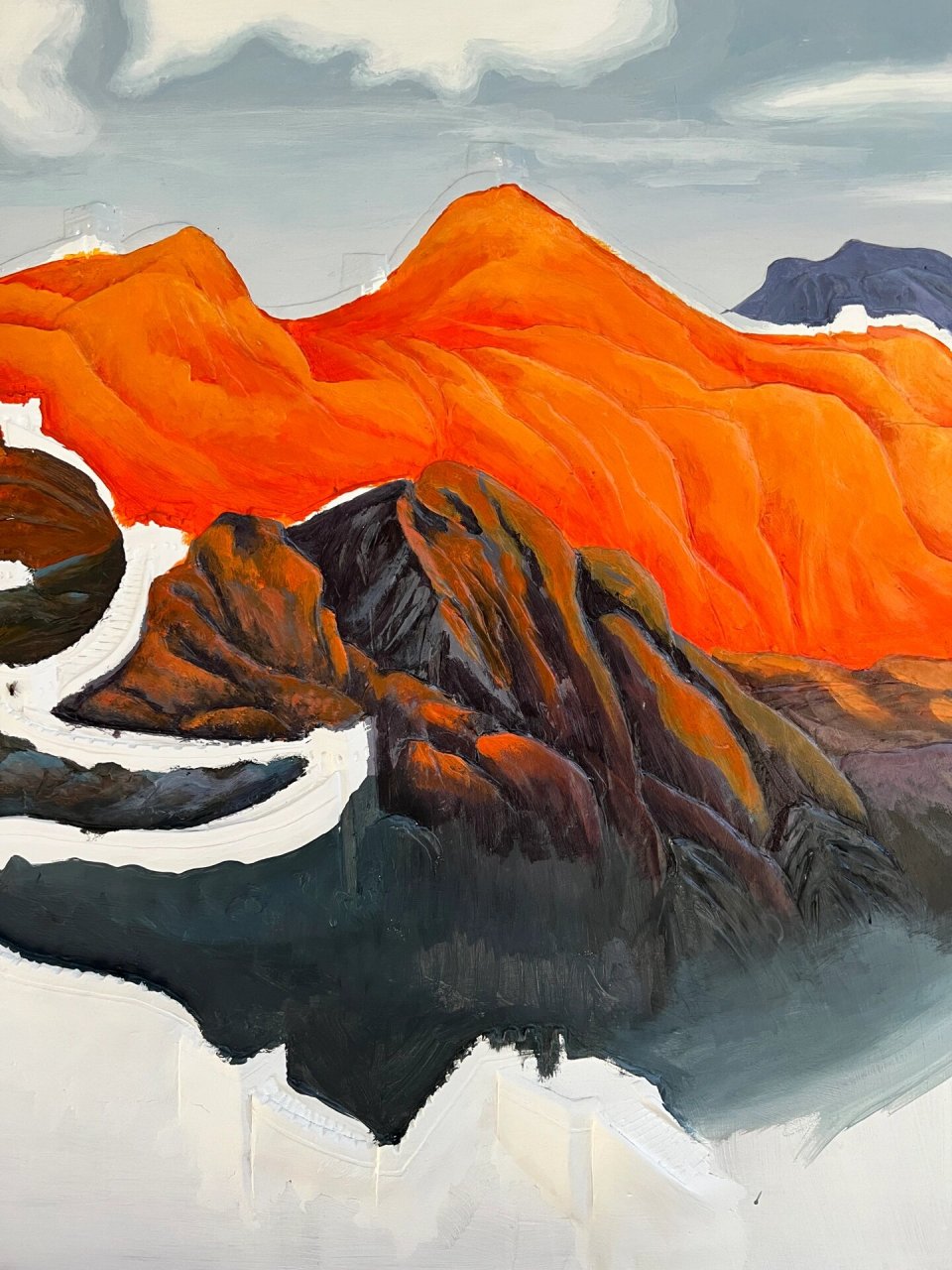 浮雕长城办公室挂画,晨曦朝阳 《金山岭晨光》80*220 原作是悬挂在