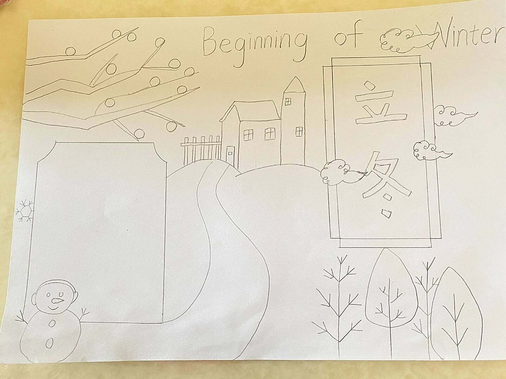 立冬英文手抄报|beginning of winter 立冬元素77删减版文字