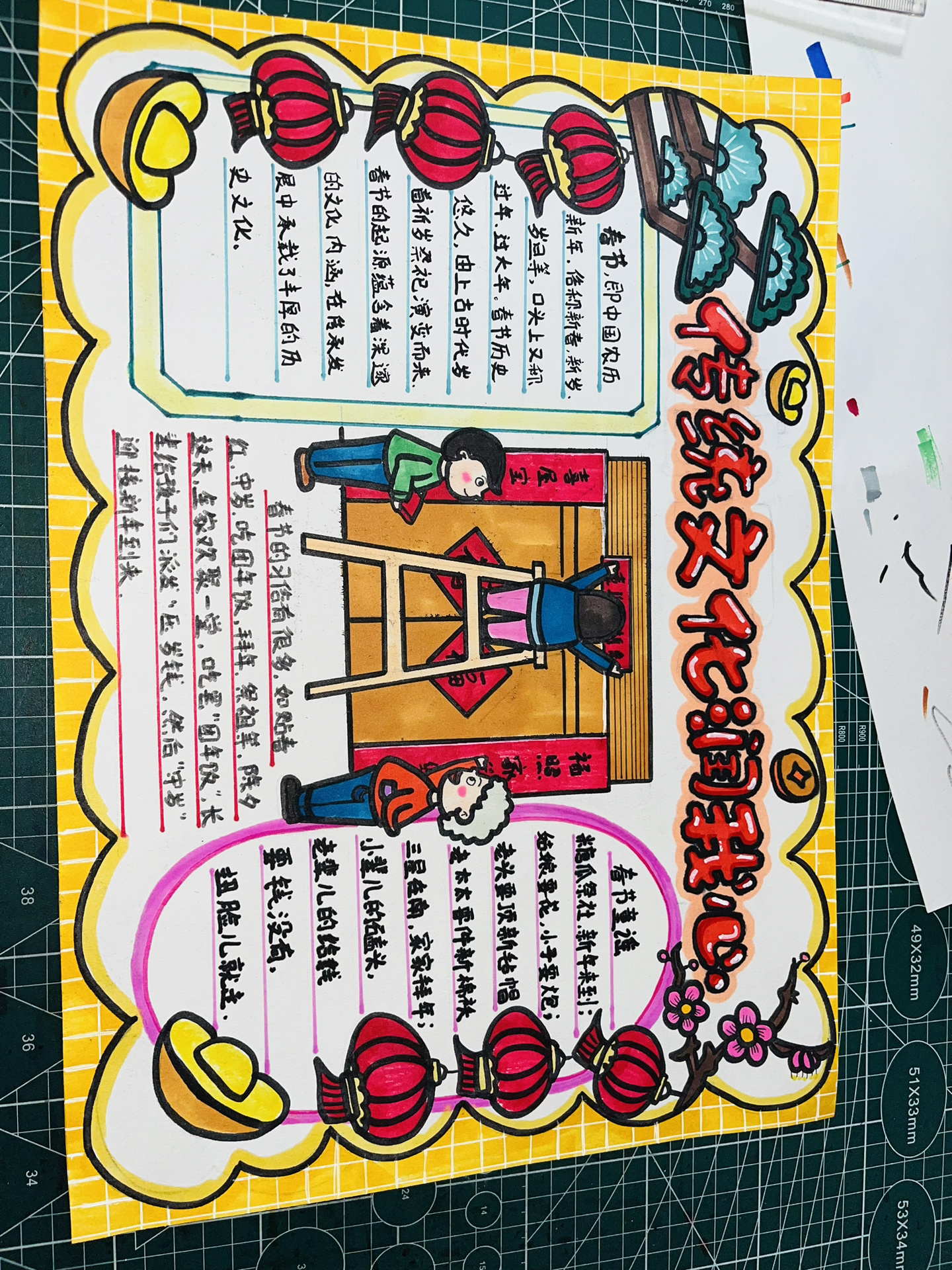 传统文化润我心 春节手抄报