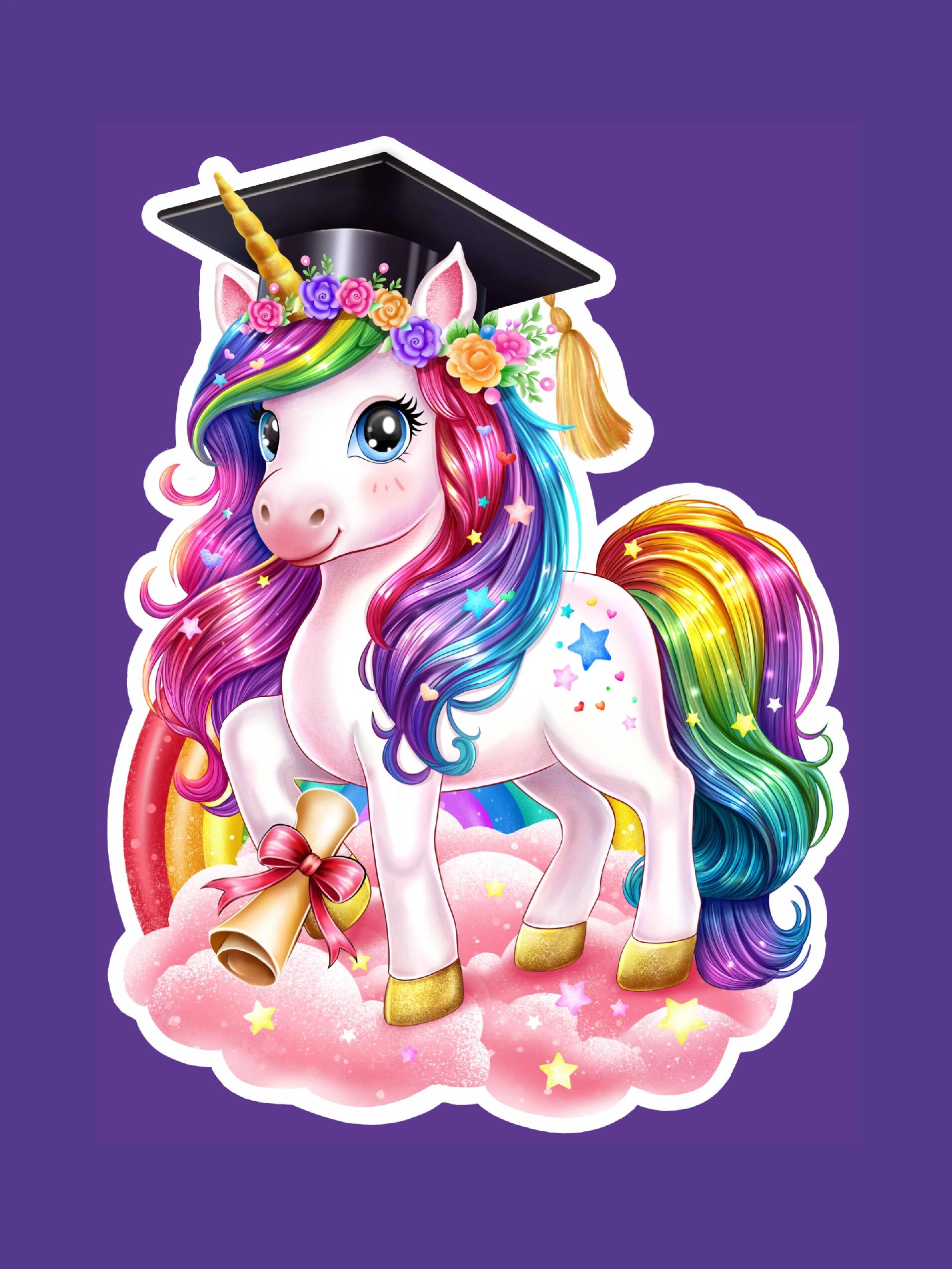 写实水彩画独角兽插画