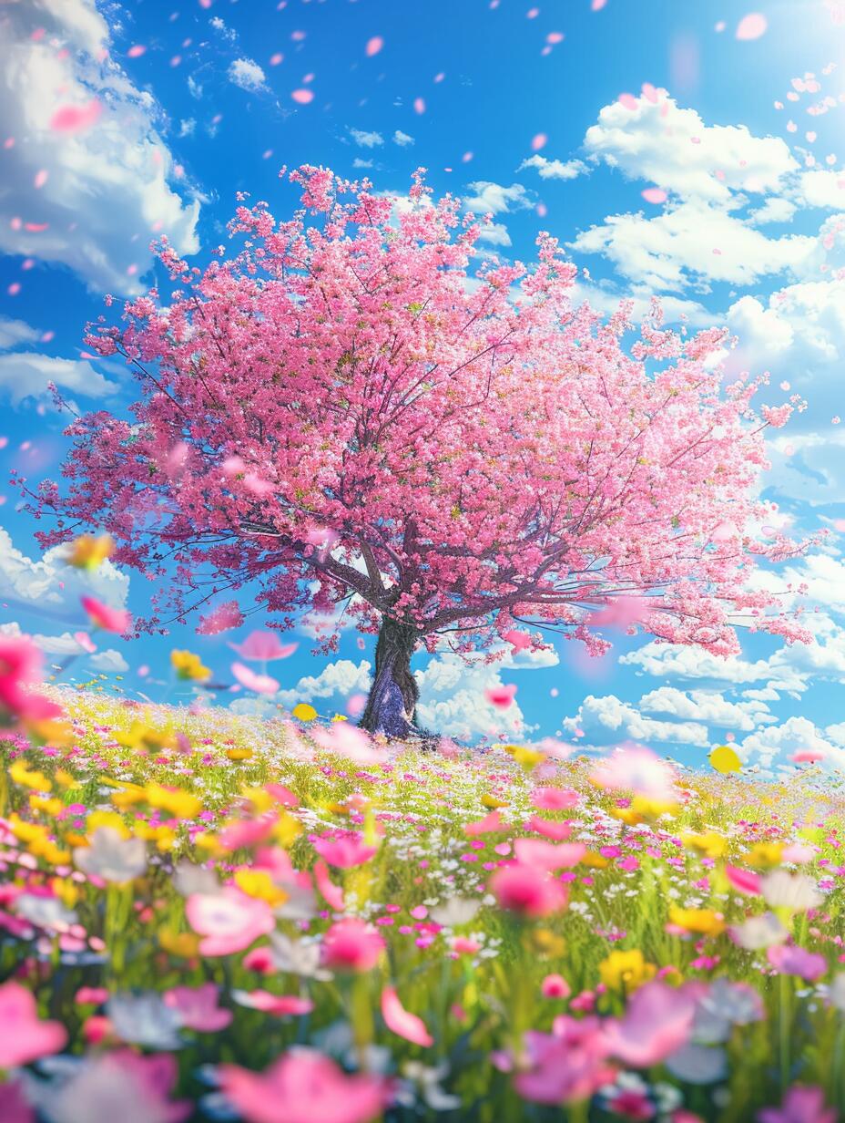 在浪漫的樱花树下告白