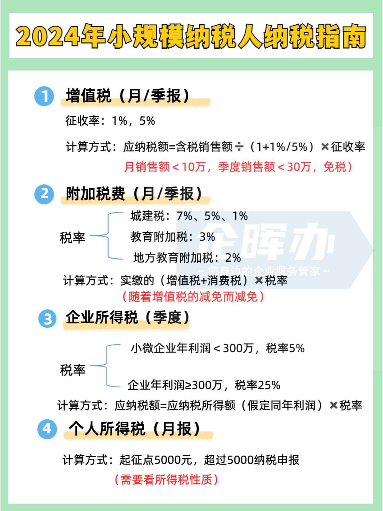 小规模公司纳税政策