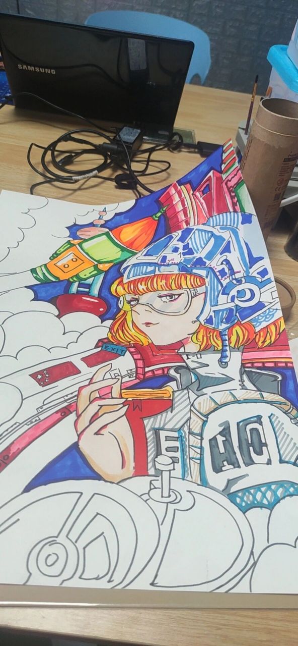 科幻画手绘  临摹的