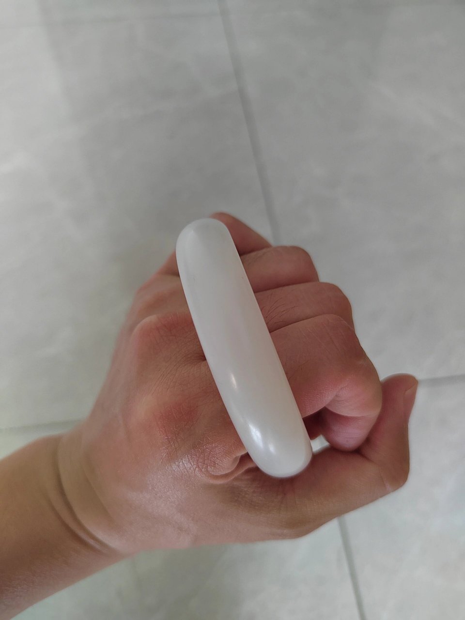 和田玉白玉山料羊脂手镯,从亮光改为柔光, 和田玉白玉山料羊脂手镯,从