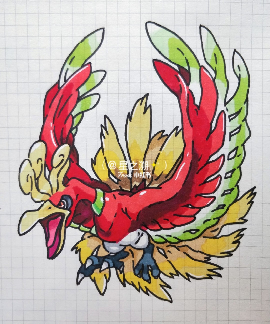 【私人订制】凤王纹身手稿 #精灵宝可梦