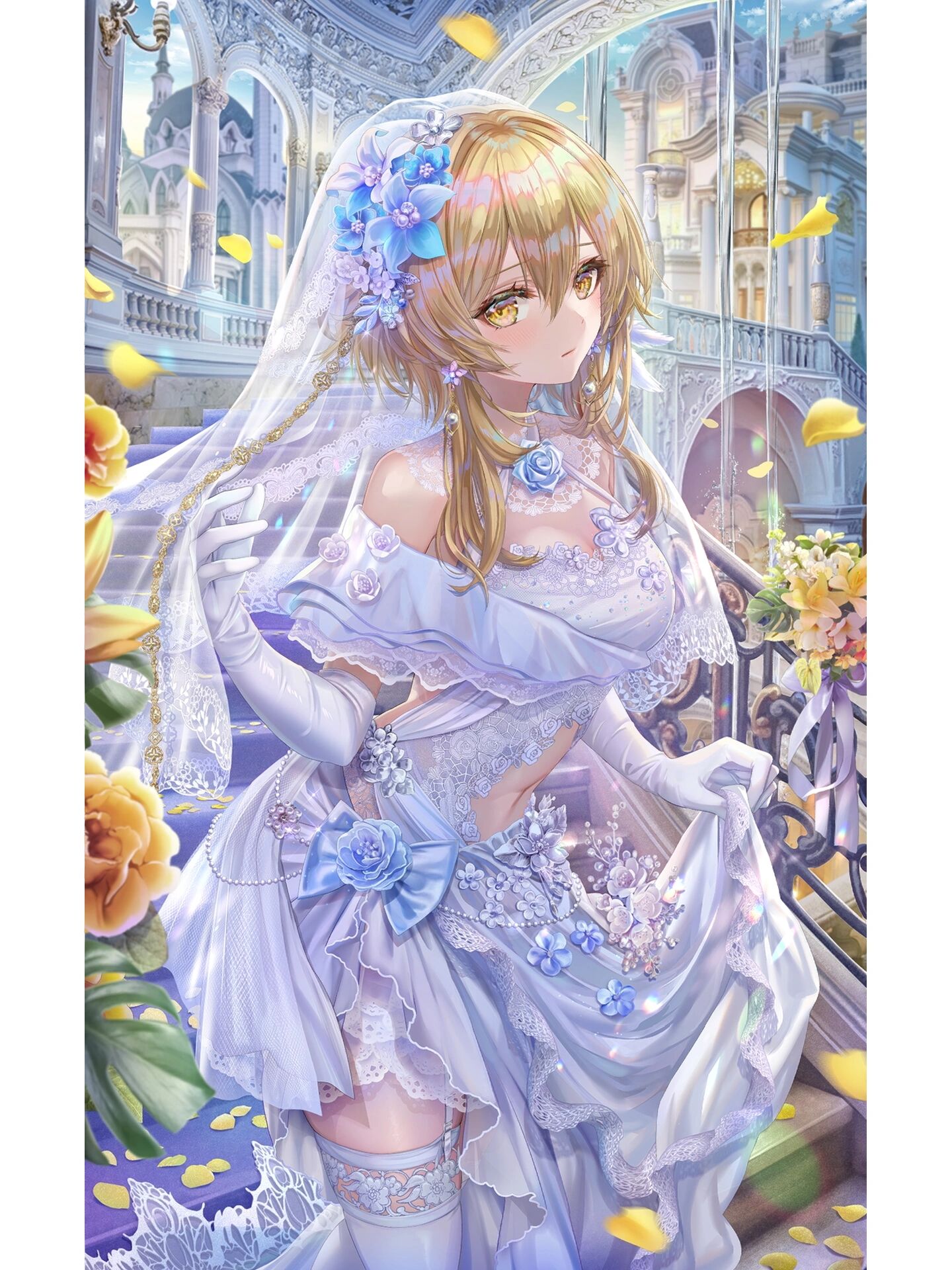 插画分享丨动漫晚礼服长裙少女图集参考素材