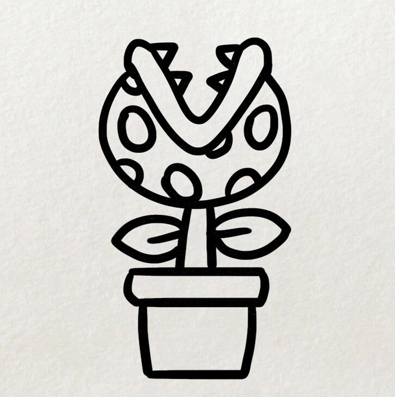 食人花的简笔画法