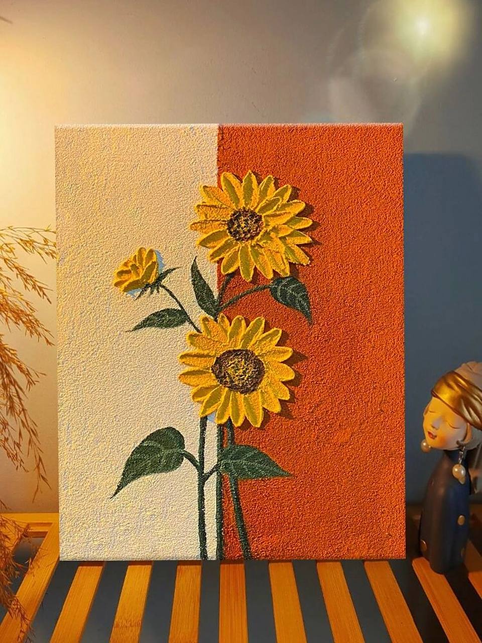 手绘接单 肌理画质感很适合现代装修风格 暖色调还可用与复古风装修