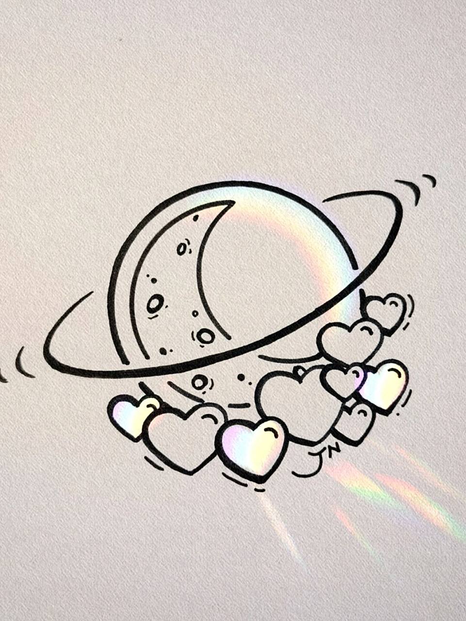 jn的/ins风/简笔画/【附过程图】 何止七夕 还有朝夕 希望可以和热爱