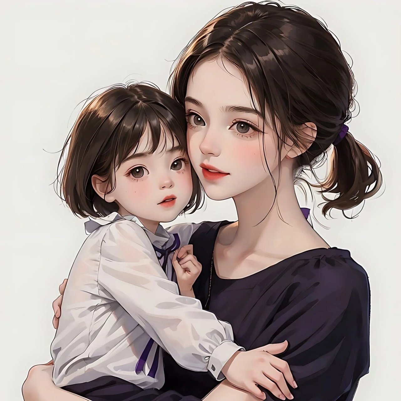 宝妈亲子头像78紫色系