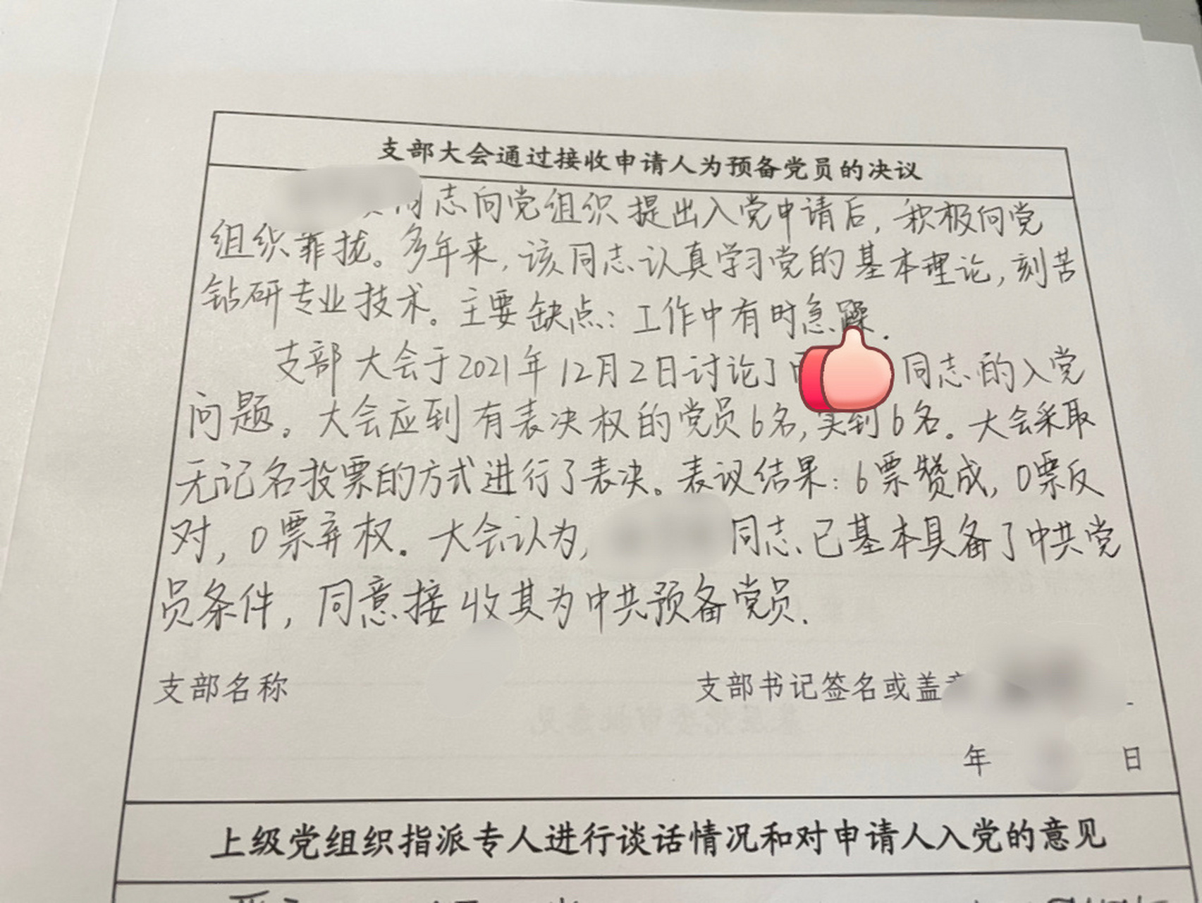 入团介绍人格式样本图图片