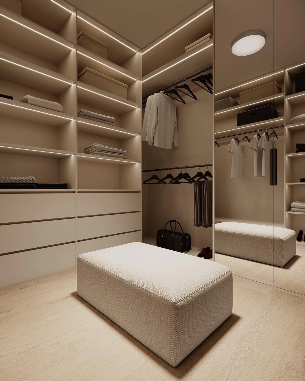 衣帽间灯光秀～时尚与照明的完美融合 94开放式衣帽间通常没有门