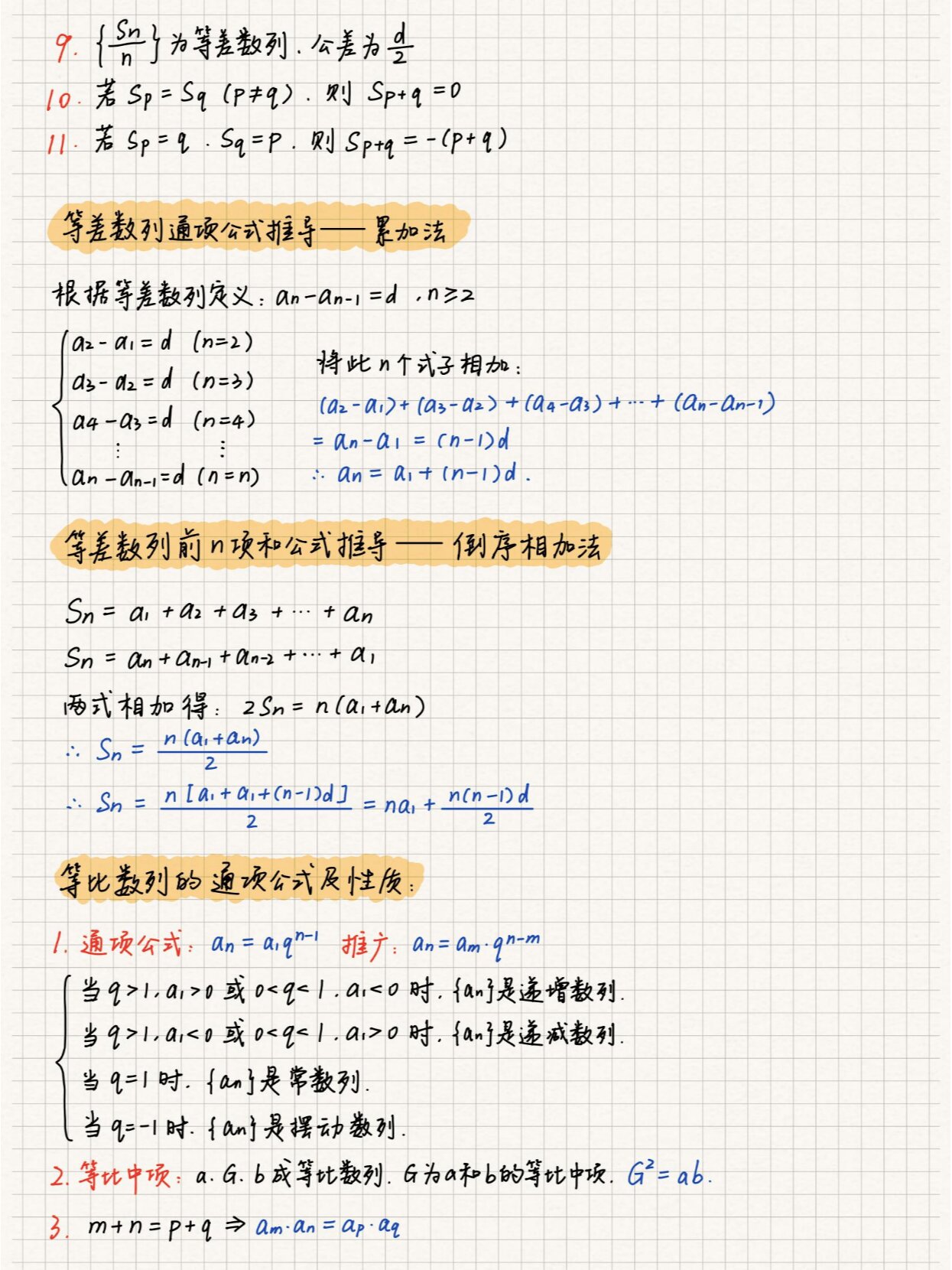 差比数列求和公式图片