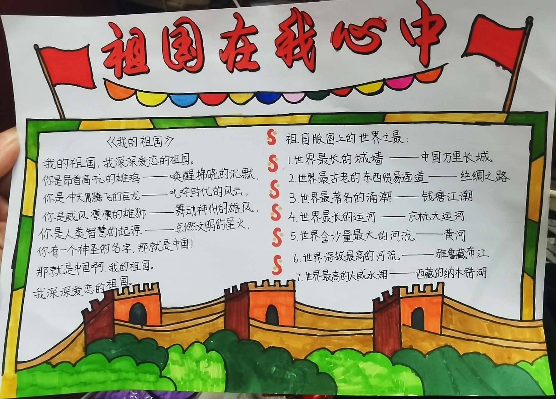 祖国在我心中手抄报