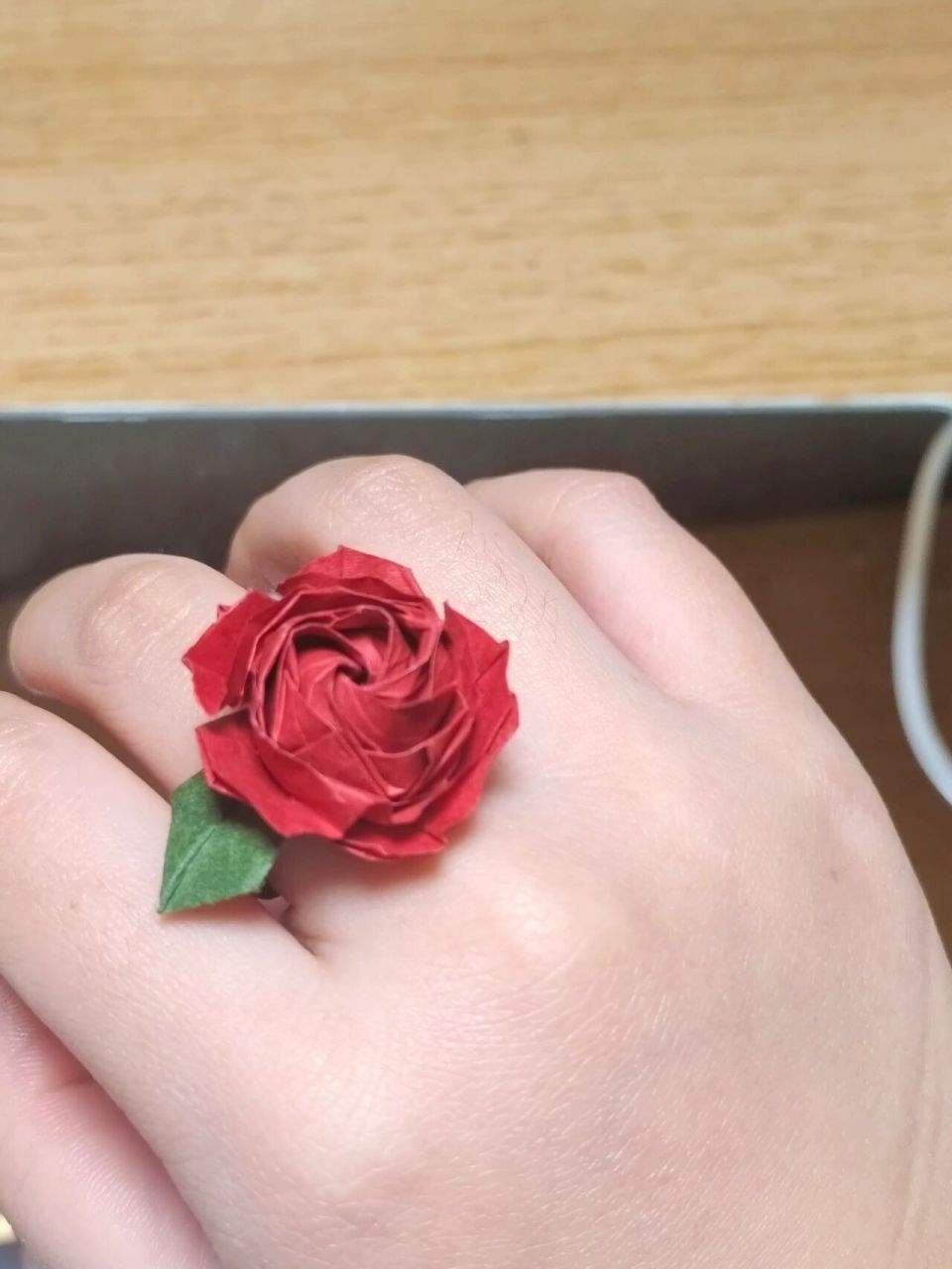 送你一朵玫瑰花95 送你一朵折纸玫瑰花戒指