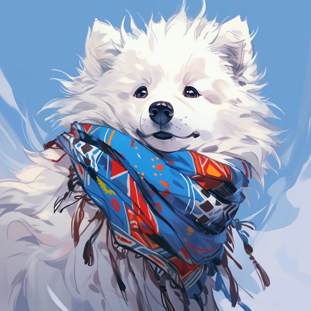 蓝色系|可爱的萨摩耶 可爱的萨摩耶头像,萨摩耶憨厚可爱的神态, 每一