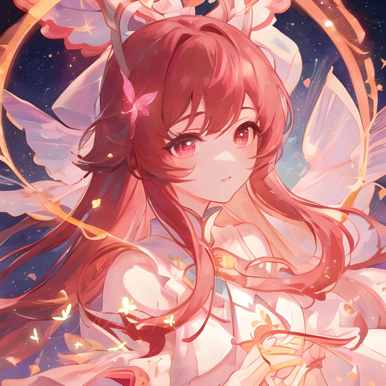 动漫女头|一看就很温柔的粉色女生动漫头像