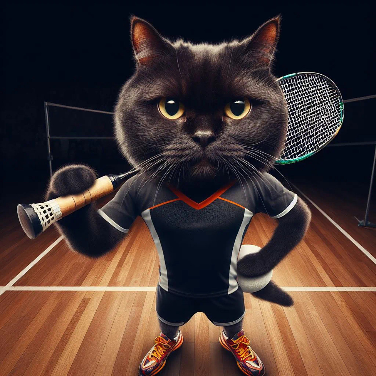 实在是太它喵的可爱了 再来一组[喵喵] 小猫咪打羽毛球9615