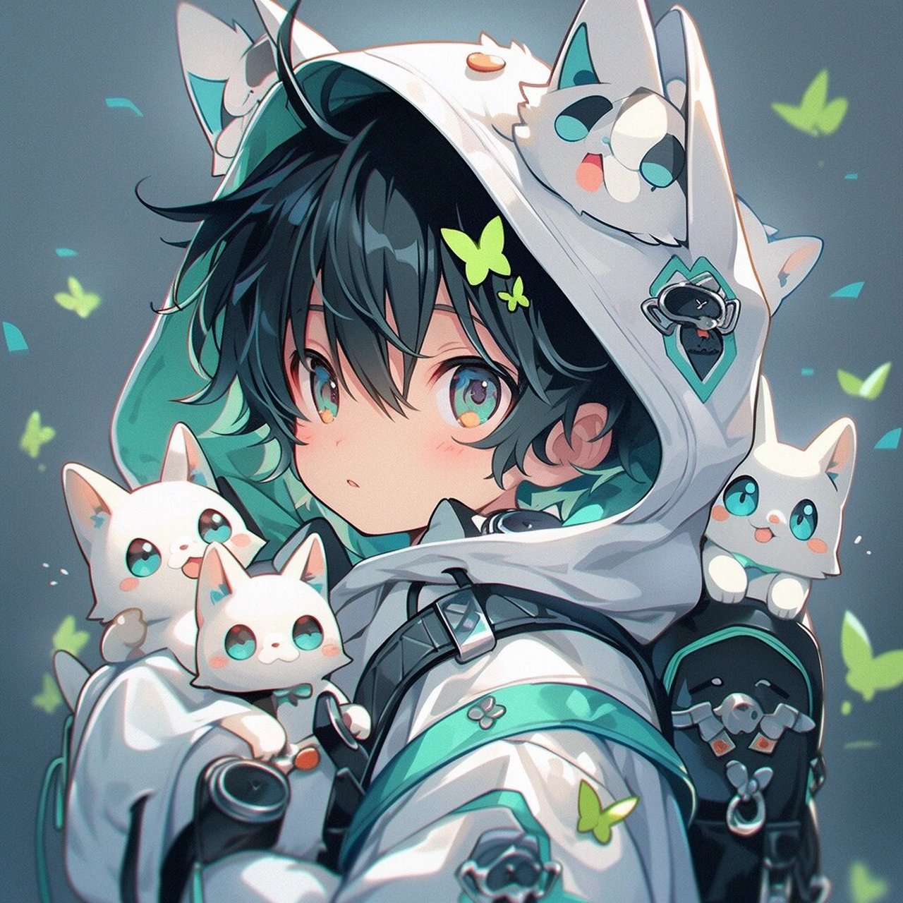 动漫男生头像|男版帽衫忧郁小帅哥93 图片头像均由midjourney77