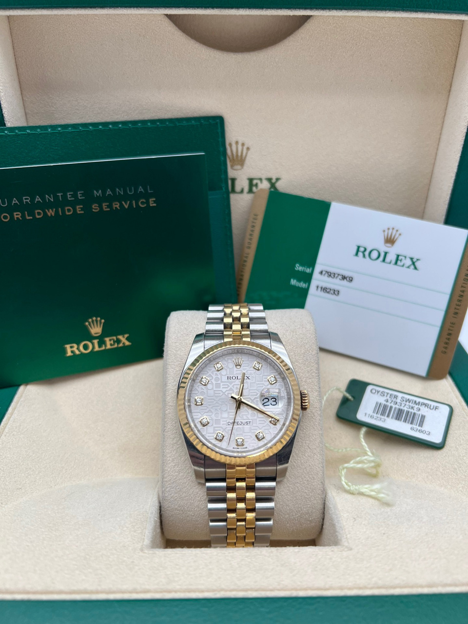 劳力士日志系列  116233型号  银色电脑面  自动机械 3135机芯   镶钻