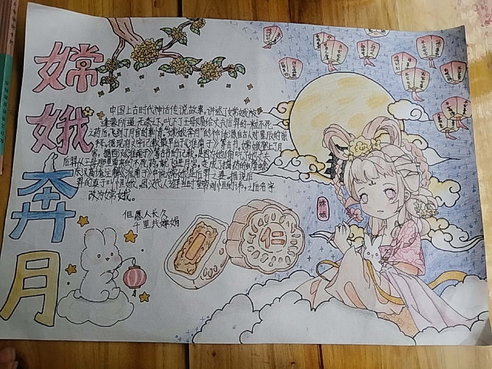 嫦娥奔月手抄报