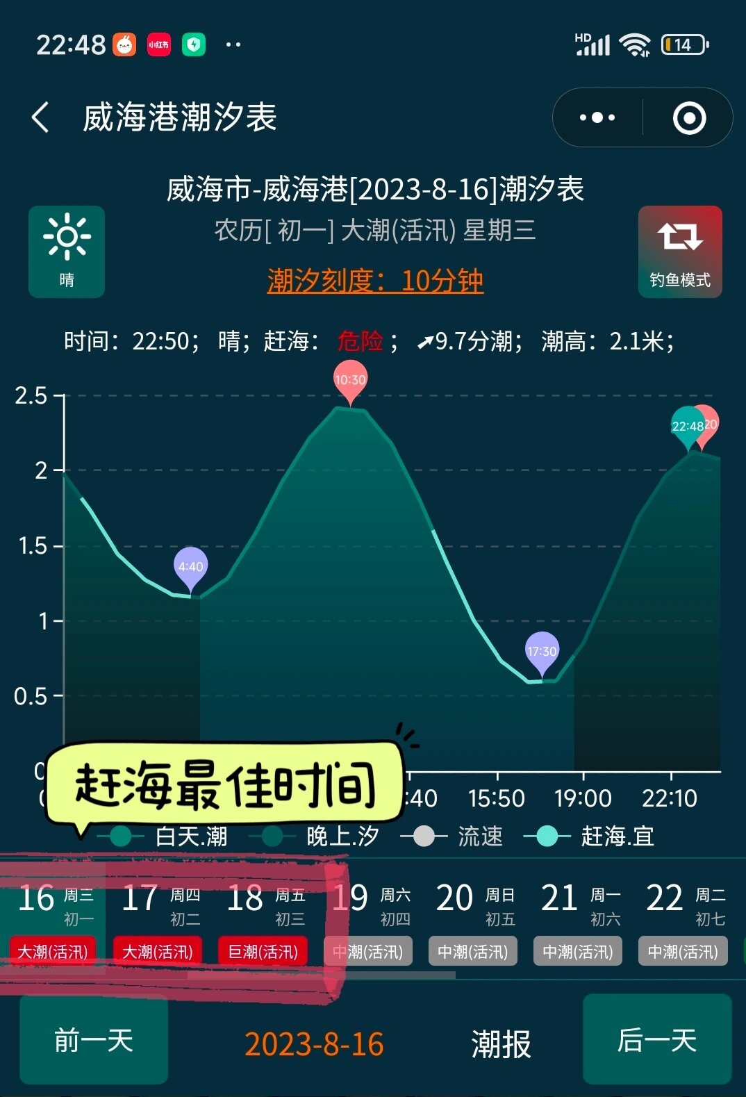 赶海必看6015一分钟看懂潮汐表