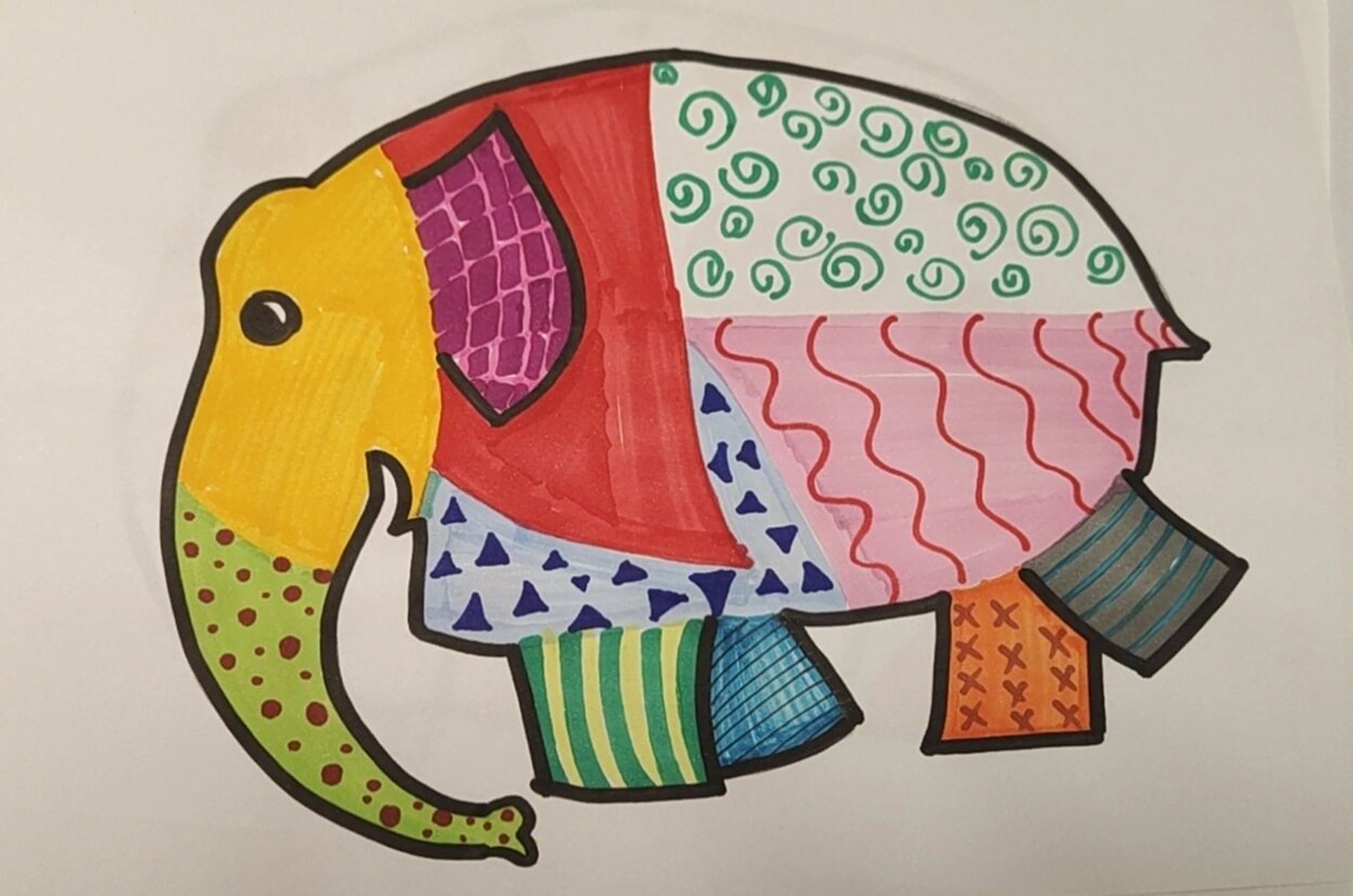 花格子大象艾玛扩展绘画 艾玛绘本故事之绘画创作