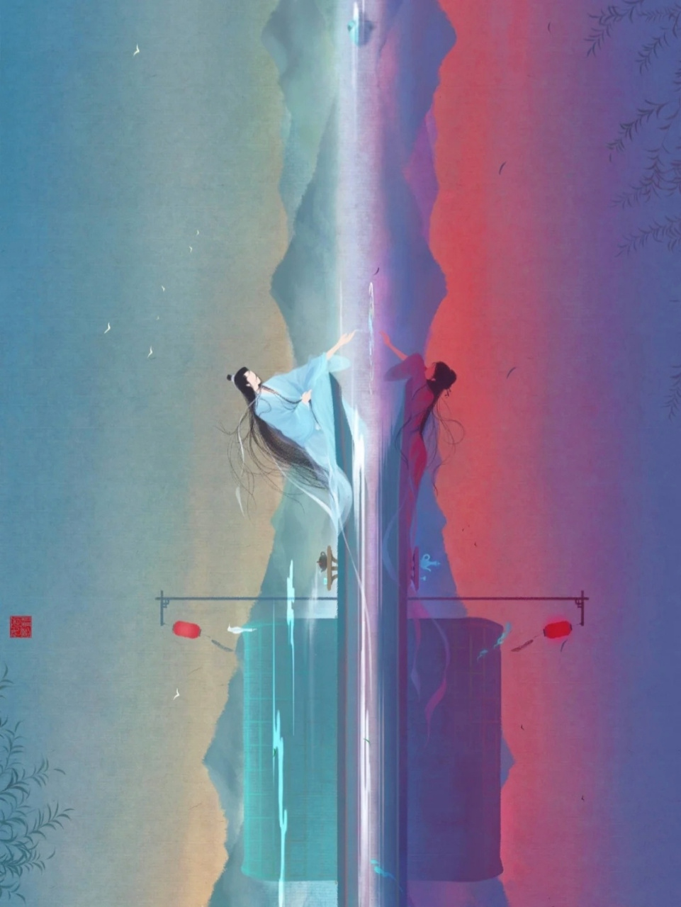 古风超仙的背景图插画壁纸头像 总是躲在梦与季节的深处,听花与黑夜唱