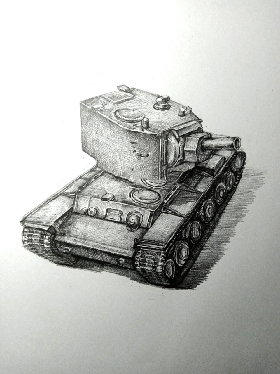 kv-2重型坦克(多图) 画一个二战重坦担当之一,口径与装甲并存的传奇