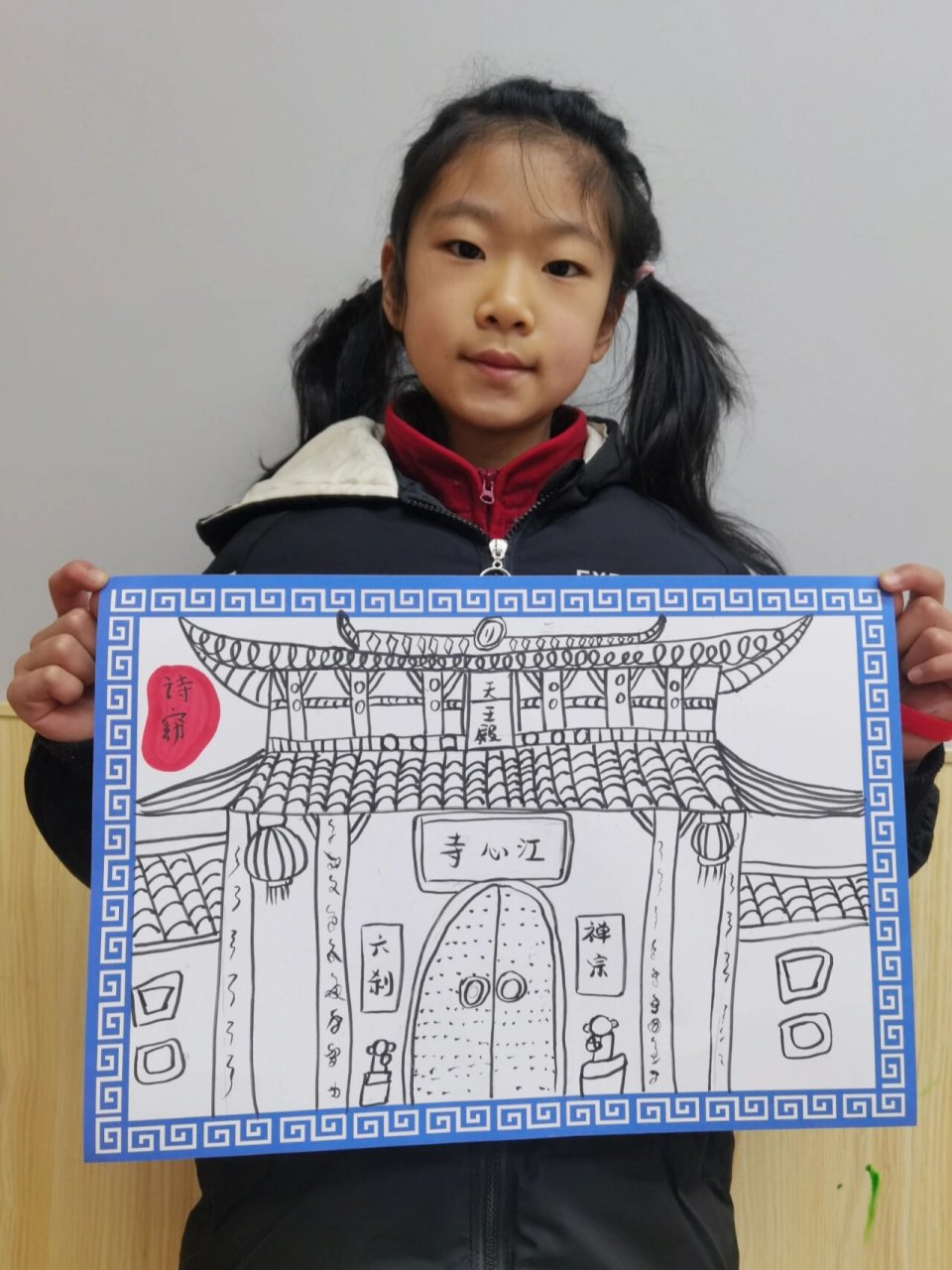【江心寺】温州古迹儿童画写生白描创意美术 8215新年第一节课让
